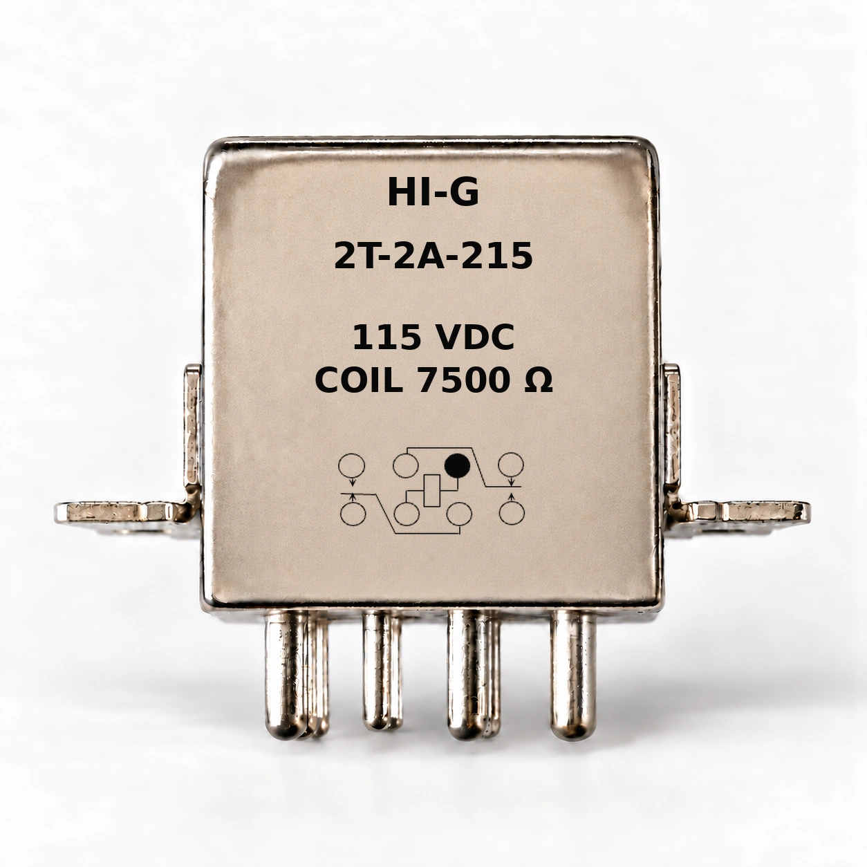 2T-2A-215 — HI-G relay with 115 Vdc, 7500 Ω coil and standard schematic