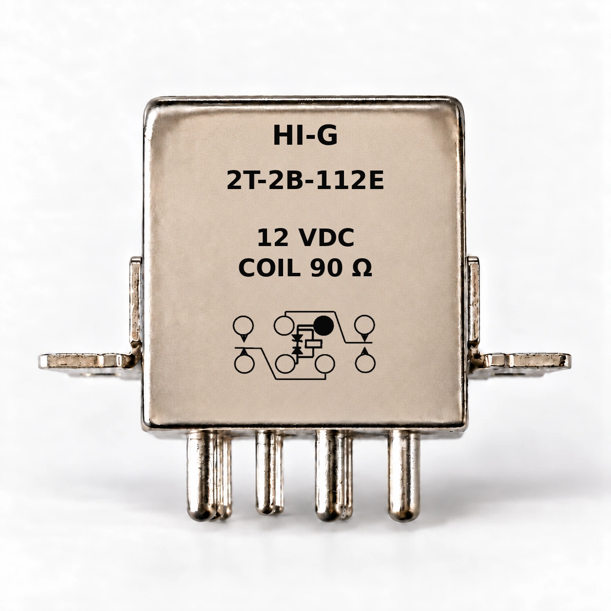 2T-2B-112E — HI-G relay with 12 Vdc, 90 Ω coil and suppressor schematic