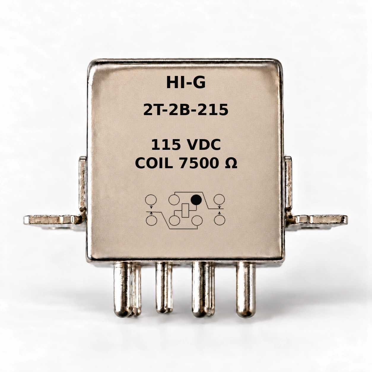 2T-2B-215 — HI-G relay with 115 Vdc, 7500 Ω coil and standard schematic