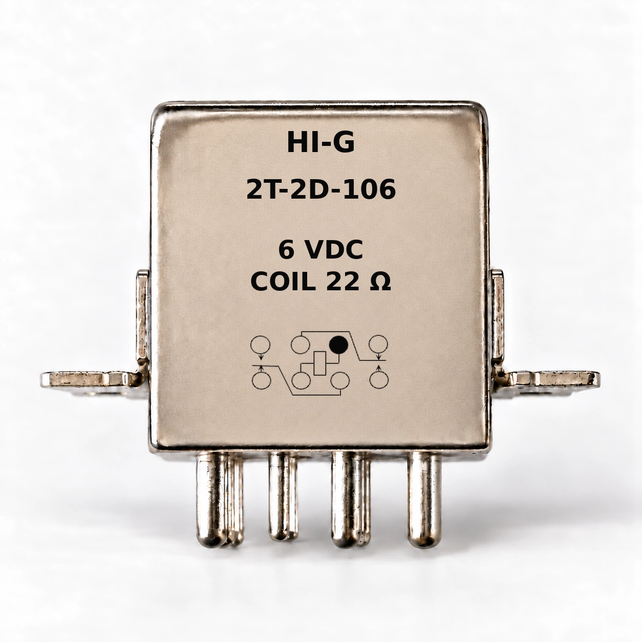 2T-2D-106 — HI-G relay with 6 Vdc, 22 Ω coil and standard schematic