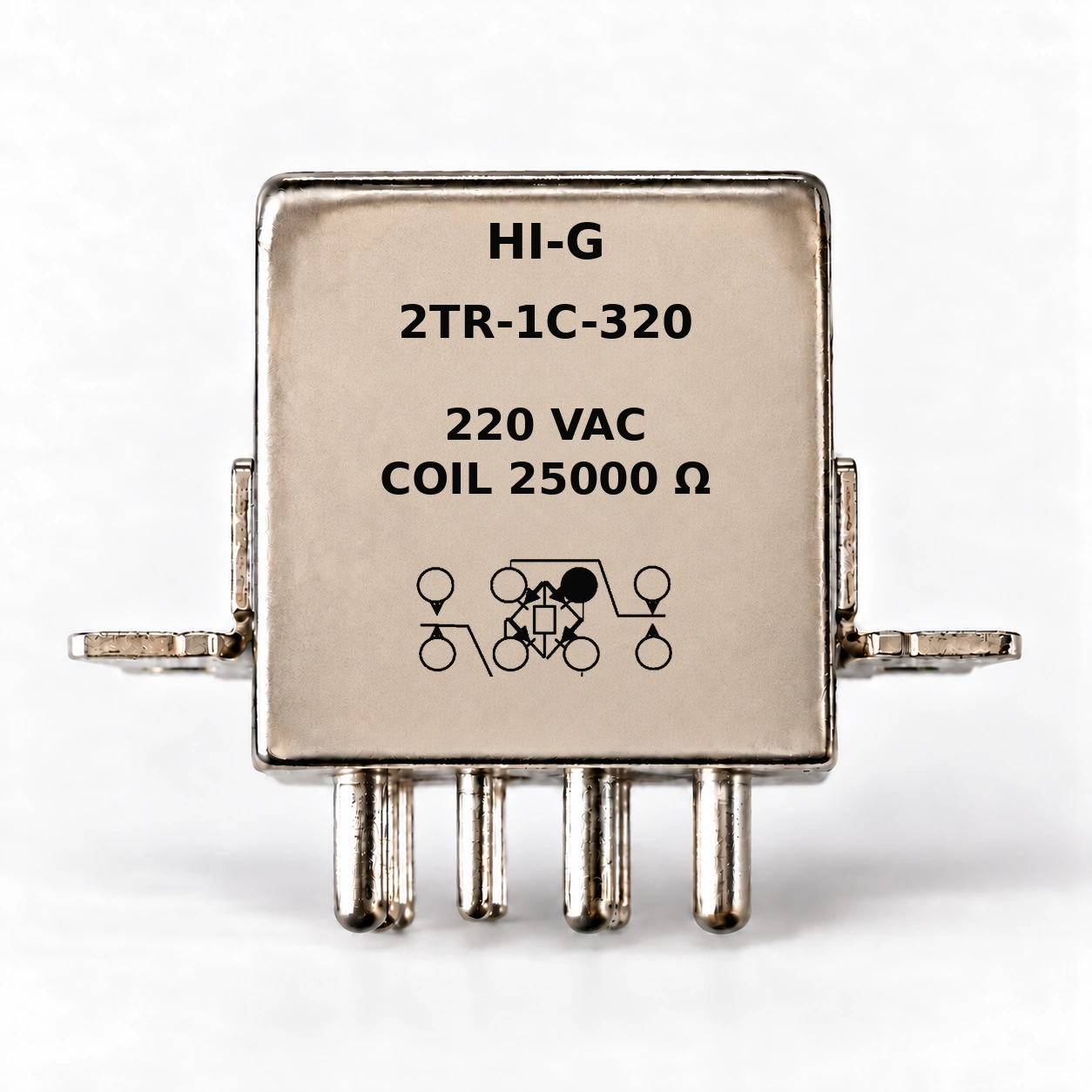 2TR-1C-320 — HI-G relay with 220 Vac, 25000 Ω coil and bridge rectifier schematic