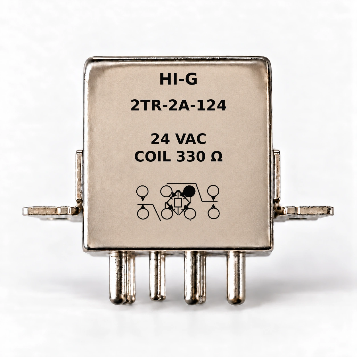 2TR-2A-124 — HI-G relay with 24 Vac, 330 Ω coil and bridge rectifier schematic