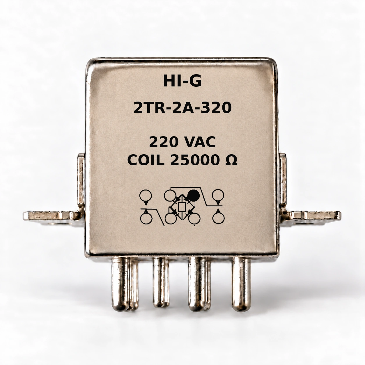 2TR-2A-320 — HI-G relay with 220 Vac, 25000 Ω coil and bridge rectifier schematic