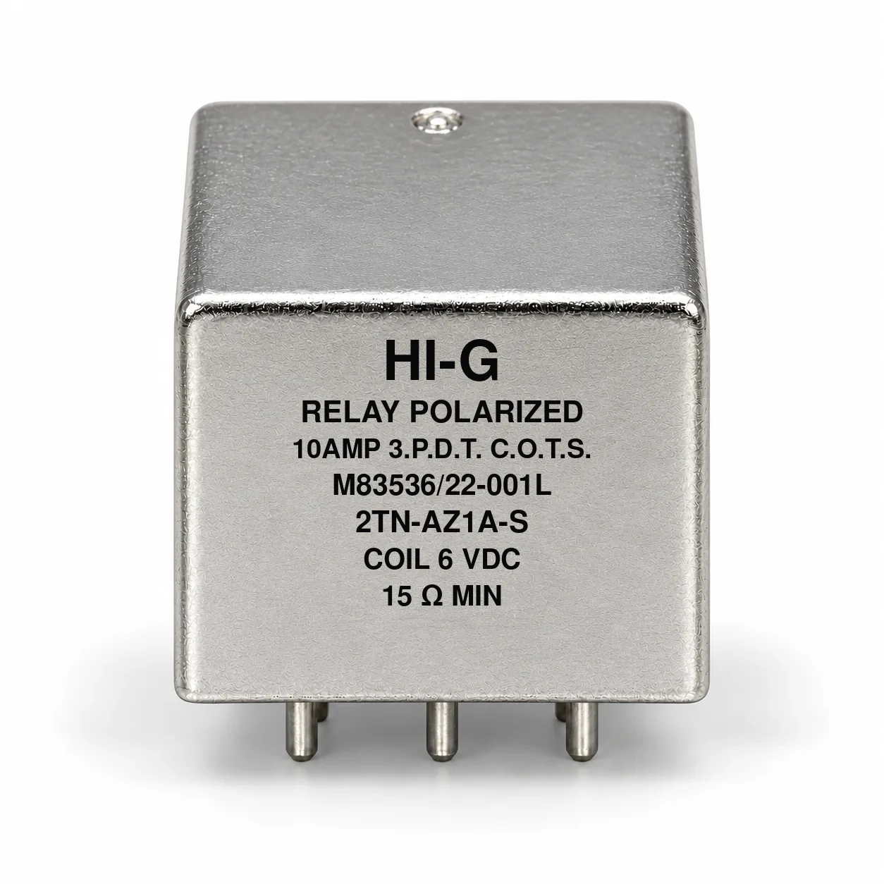 2TN-AZ1A-S — M83536/22-001L; 2TN relay with 6 Vdc coil, solder pins and no mounting flange
